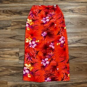 Floral Red Skirt
